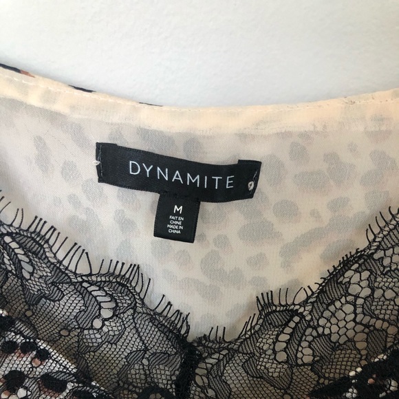 Dynamite Size Medium Leopard and Lace Tank - Picture 3 of 3